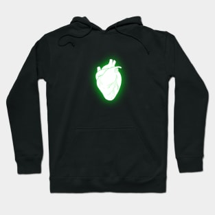 green neon heart Hoodie